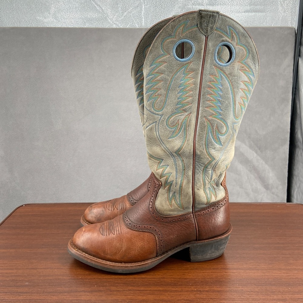Ariat Heritage Buckaroo 16" 35299 Men US 10.5 D Western Boots Brown Gray Leather